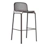 Tabouret bar coque résille empilable noir