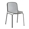 Chaise outdoor en résille métallique gris foncé
