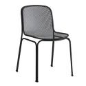 Chaise pour terrasse en résille métallique noir
