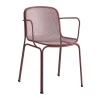 Fauteuil pour terrasse extérieure en résille métallique aubergine