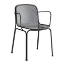 Fauteuil outdoor en résille métallique noire
