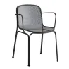 Fauteuil outdoor en résille métallique noire