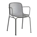 Fauteuil pour extérieur en résille métallique gris foncé