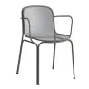 Fauteuil pour extérieur en résille métallique gris foncé
