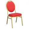 Chaise banquet rouge et or assise et dossier rembourrés mousse