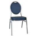 Chaise de banquet bleue et argent avec rembourrage en mousse