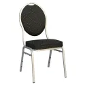 Chaise réception noire et argent assise et dossier rembourrés de mousse