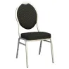 Chaise réception noire et argent assise et dossier rembourrés de mousse