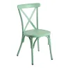 Chaise de café vintage en aluminium verte