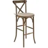 Chaise de bar haute en bois avec coussin d'assise