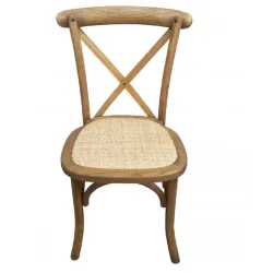 Chaise bistrot avec dos croisé en bois vernis clair Chaise bistrot avec dos croisé en bois vernis clair