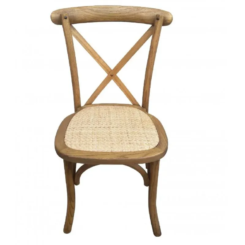 Chaise bistrot avec dos croisé en bois vernis clair Chaise bistrot avec dos croisé en bois vernis clair