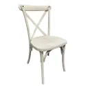 Chaise de réception effet bois vieilli blanc