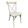 Chaise de réception effet bois vieilli blanc