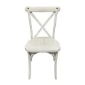Chaise collectivité en polypro effet bois vieilli blanc