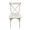 Chaise collectivité en polypro effet bois vieilli blanc