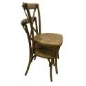 Chaise empilable polypro effet bois vieilli en pile