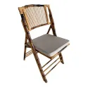 Chaise pliante en bambou avec coussin amovible en option