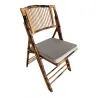 Chaise pliante en bambou avec coussin amovible en option