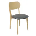 Chaise professionnel restauration structure hêtre naturel assise vinyle