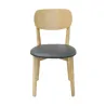 Chaise de restaurant en bois de hêtre verni naturel et assise vinyle
