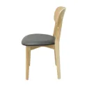 Chaise de restauration hêtre et vinyle vue profil