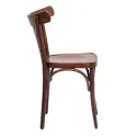 Chaise restauration en hêtre foncé vue profil