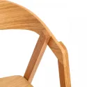 Chaise d'hôtellerie en bois détail accoudoir