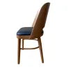Chaise professionnel bois couleur miel et assise vinyle noir vue profil