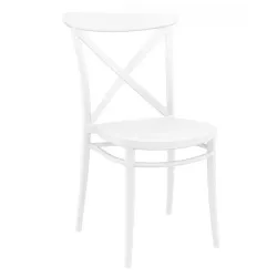 Chaise de restaurant empilable en polypropylène blanc