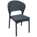 Chaise en polypropylène aspect résine tressée gris foncé