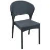 Chaise en polypropylène aspect résine tressée gris foncé