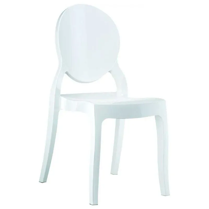 Chaise médaillon blanche en polypropylène Chaise médaillon blanche en polypropylène