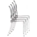 Chaise transparente empilable en pile de 4