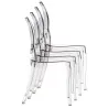 Chaise transparente empilable en pile de 4