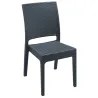 Chaise empilable en polypro aspect résine tressée gris foncé