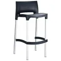 Chaise de bar haute polypro noir
