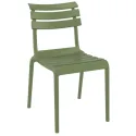 Chaise de terrasse café vert olive