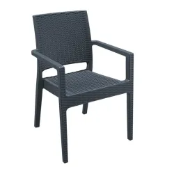 Fauteuil polypro gris foncé