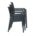 Fauteuil pour terrasse empilable en pile de 3 pièces