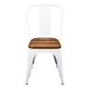 Chaise restauration professionnelle assise bois et structure métallique blanche
