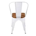 Chaise restaurant de dos blanche et bois