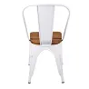 Chaise restaurant de dos blanche et bois