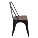 Chaise de restaurant métal noir et assise bois