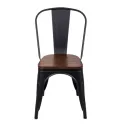 Chaise empilable pour restaurant noire et chocolat