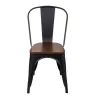 Chaise empilable pour restaurant noire et chocolat