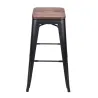 Tabouret professionnel bar noir et bois foncé