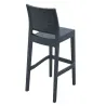 Chaise haute de bar en polypro gris foncé aspect résine tressée