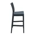 Chaise mange debout en polypropylène aspect résine tressée gris foncé