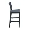 Chaise mange debout en polypropylène aspect résine tressée gris foncé